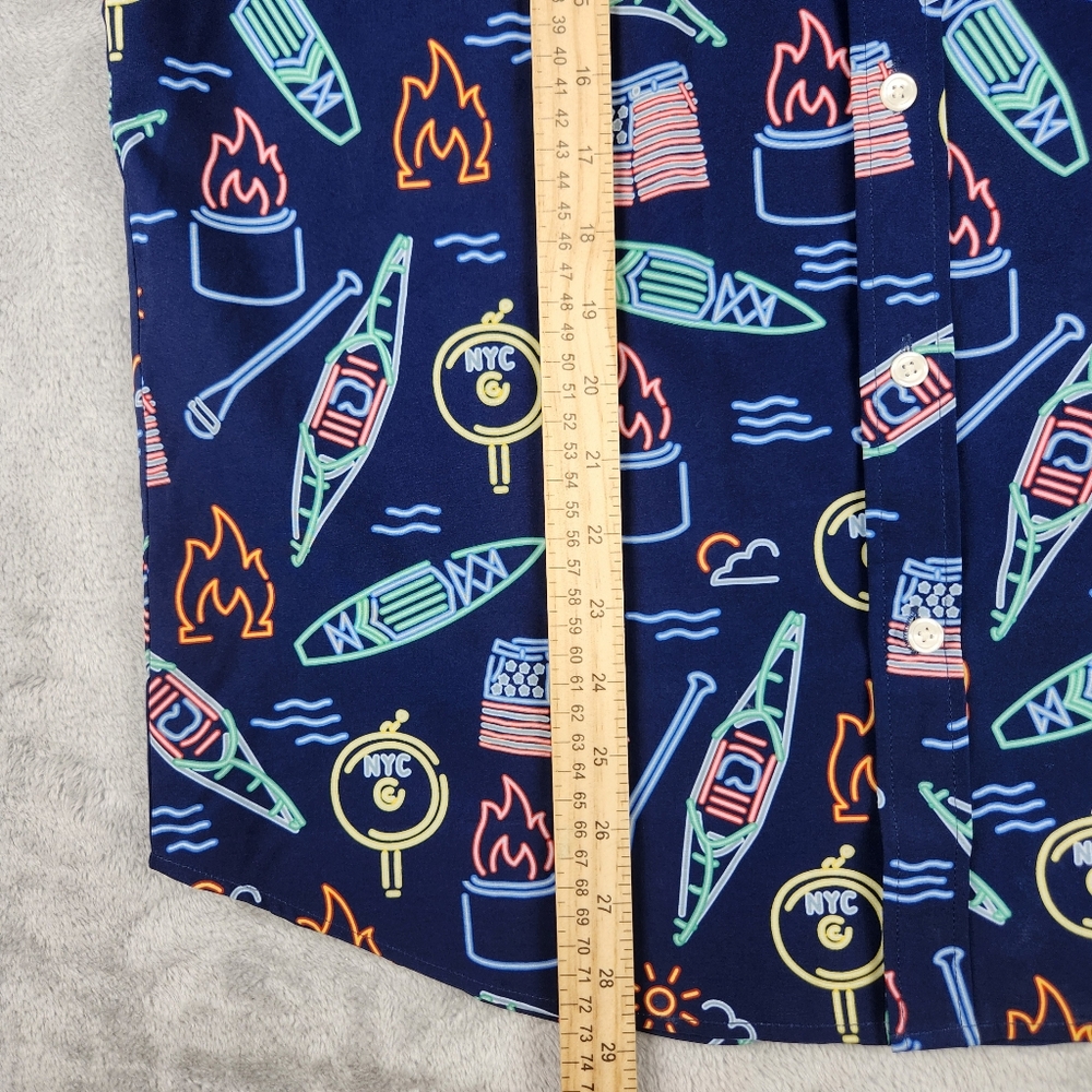 Chubbies Mens Button Up Shirt Neon Short Sleeve Size M Medium - Picture 5 of 8